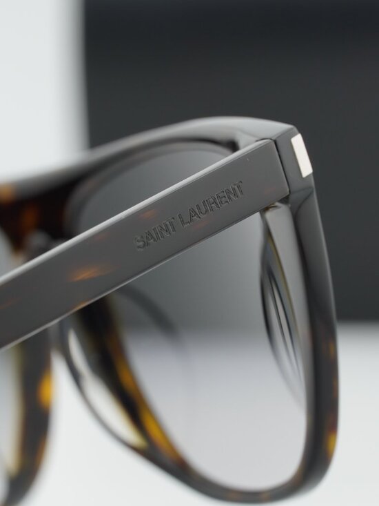 Saint Laurent SL1F 003 Square Sunglasses - Dark Havana/Grey Gradient main image 7